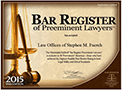Badge - Bar Register of Preeminent Lawyers